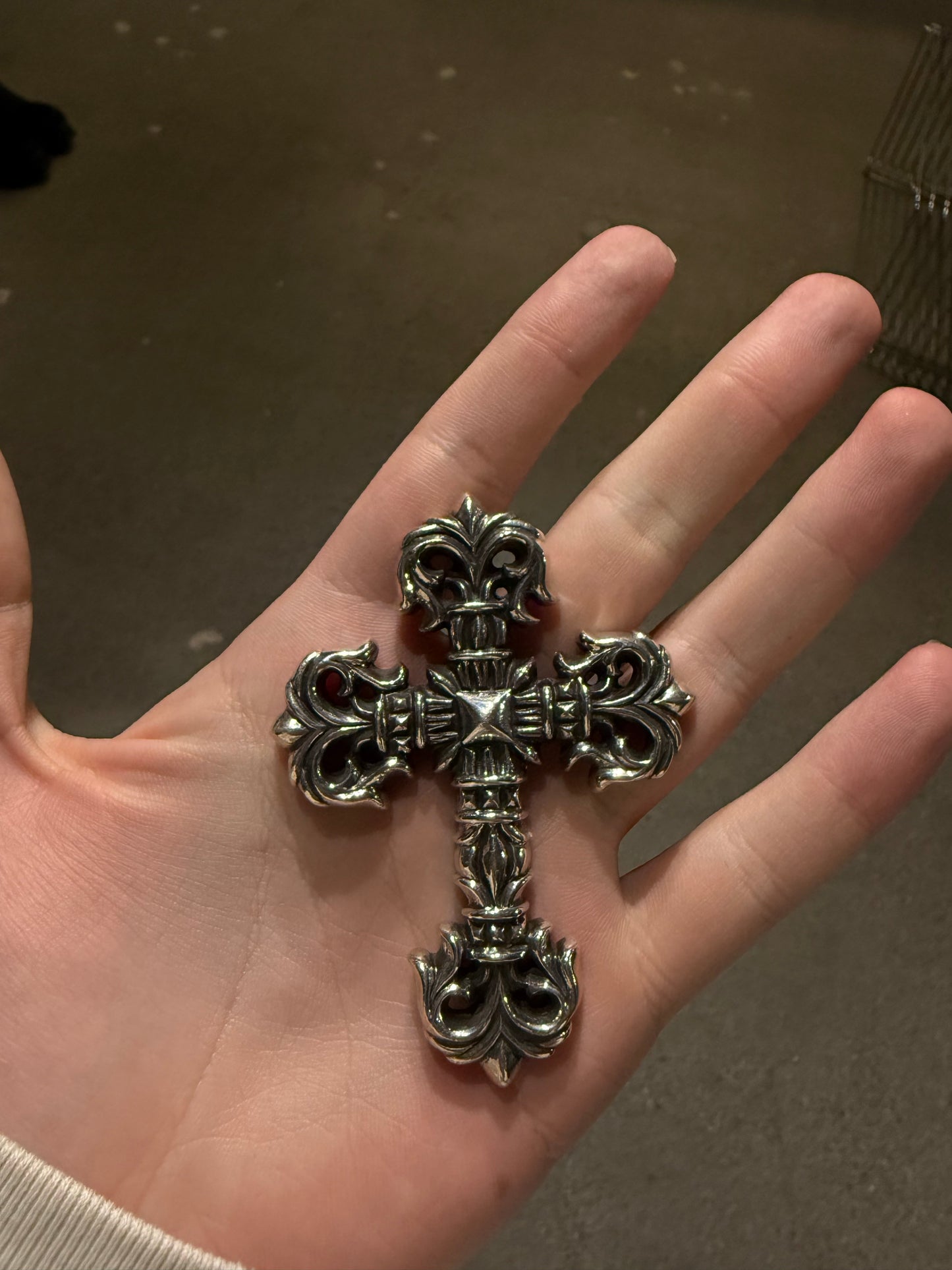 Huge Filigree Cross Pendant