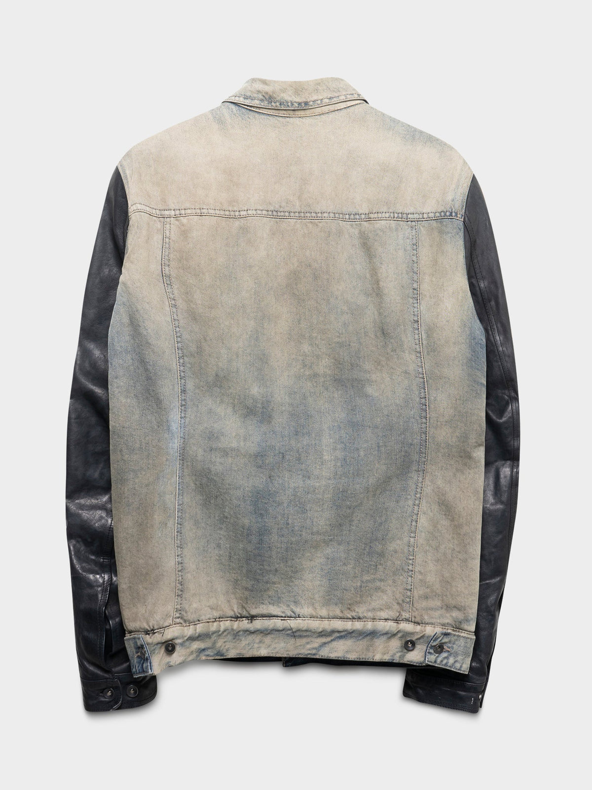 FW15 Runway Fur Pocket Leather & Denim Trucker Jacket