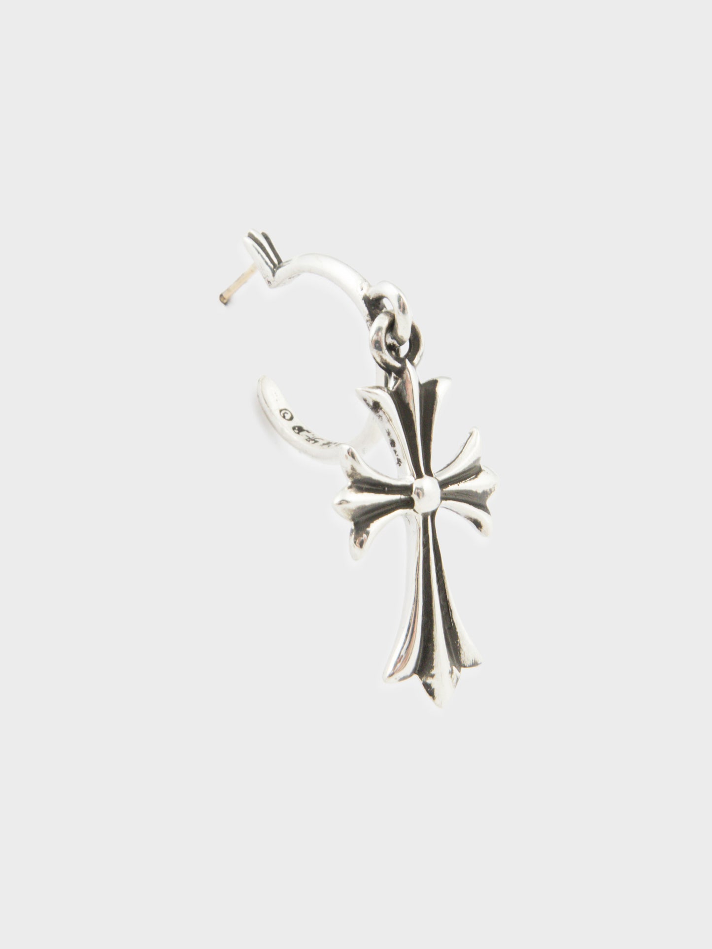 Tiny CH Cross Hoop Earring