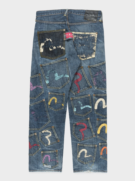 Buy Evisu Multi Pocket Painted Jeans Online at Groupie