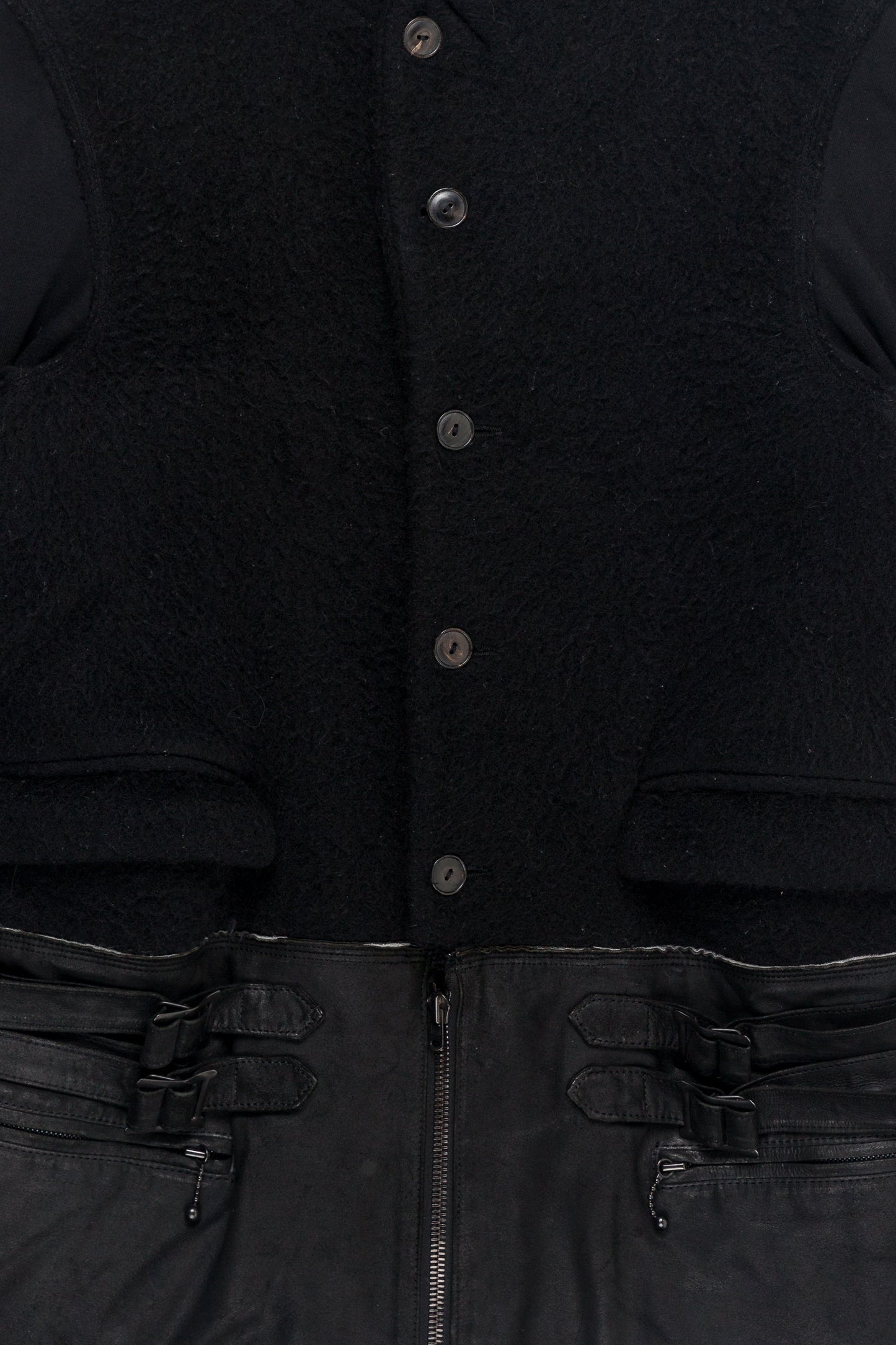 'The High Streets' Leather Hybrid Cargo Jacket