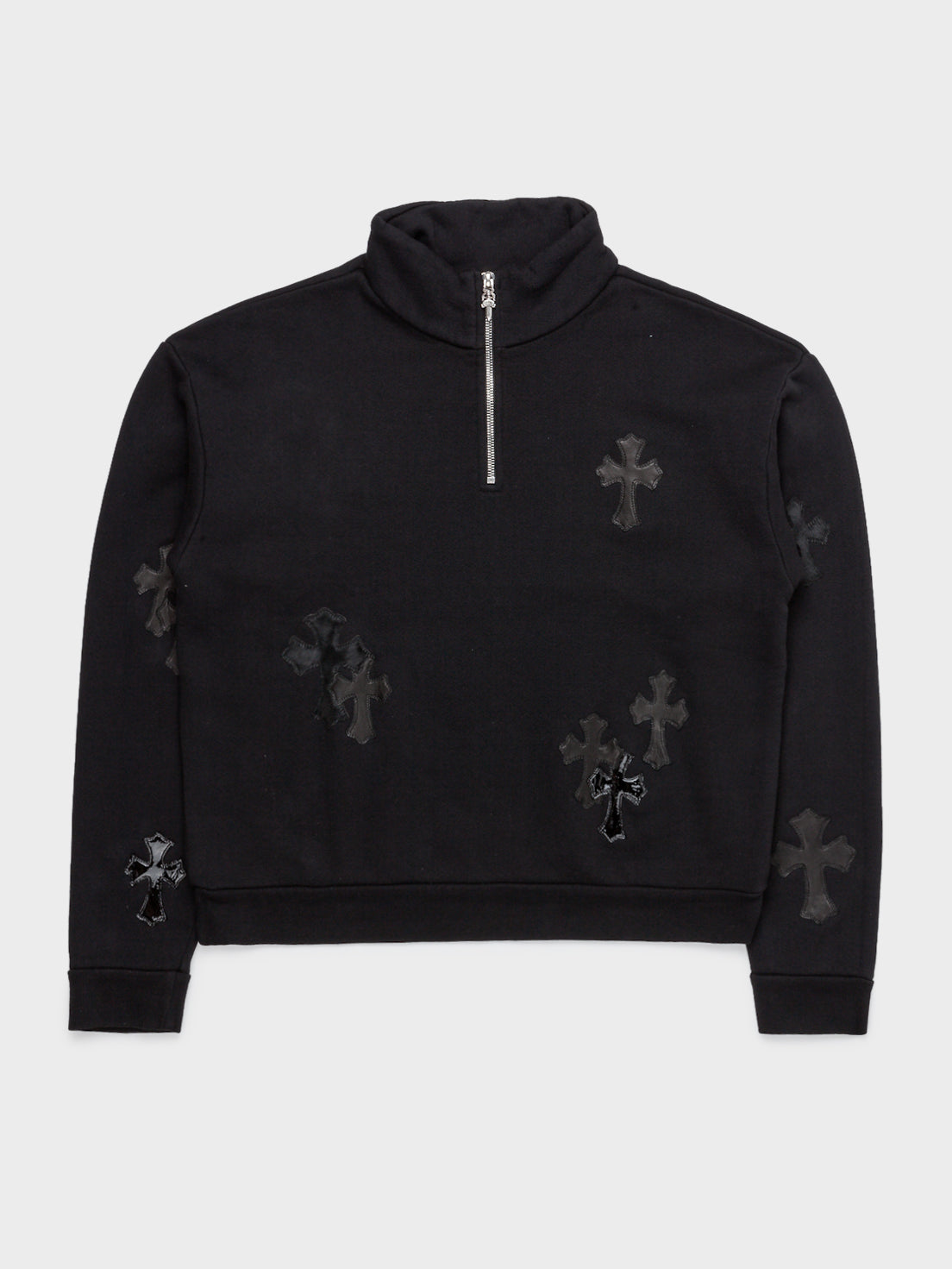 1/4 Zip Patched Sweatshirt