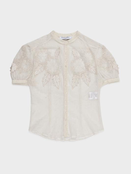 Galliano Mesh Floral Shirt