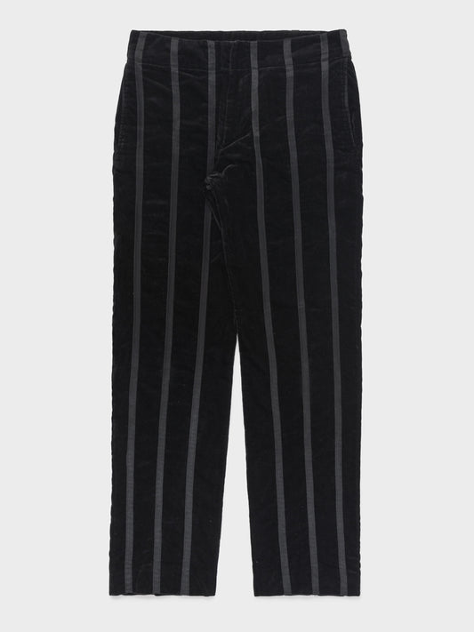 'Witch's Cell Division' Striped Velvet Trousers