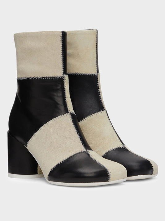 Two Tone Patchwork Boots Maison Margiela