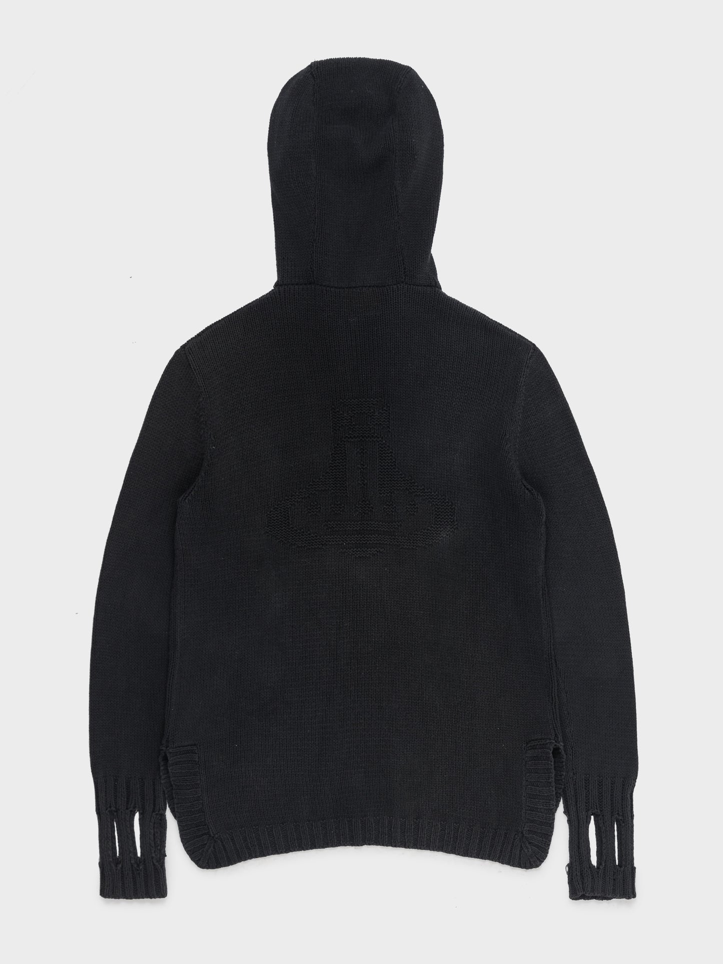 Cut-Out Knit Hoodie