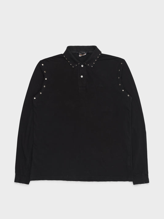 Studded Long Sleeve Polo