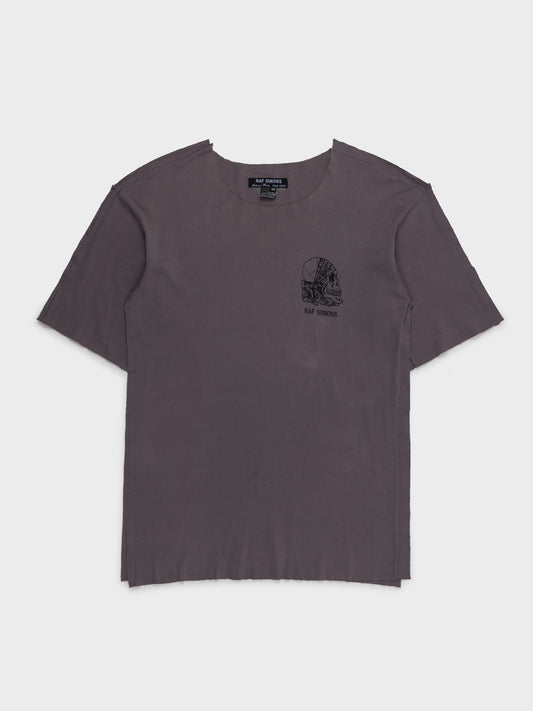 'Radioactivity' Raw Hem Skull Logo Tee