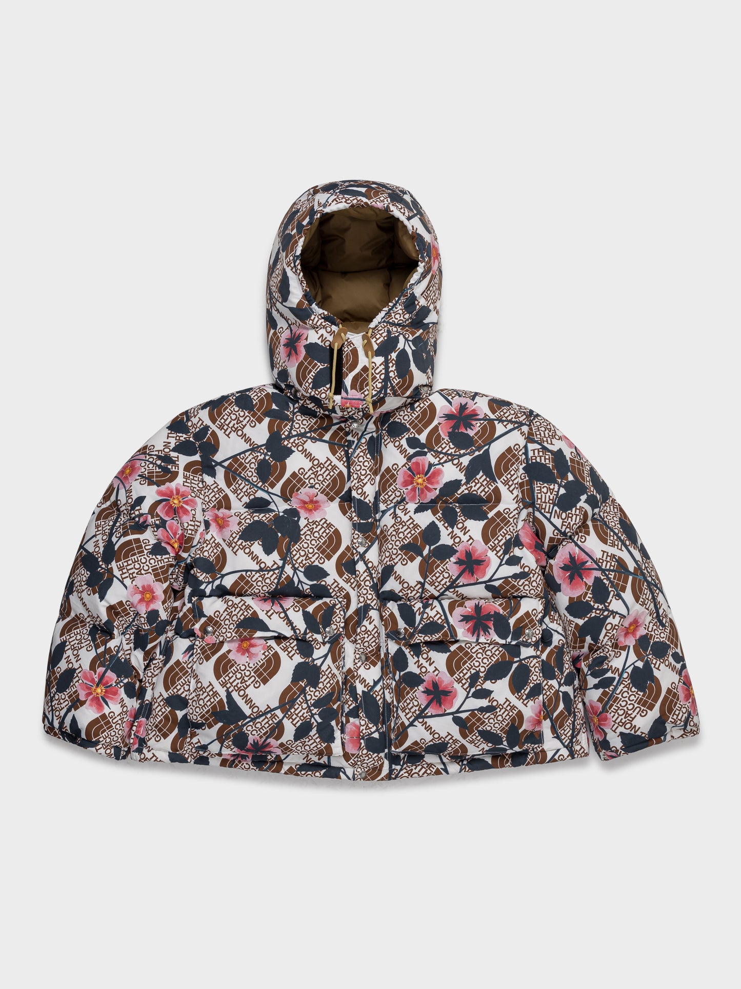 North Face Cropped Floral Down Puffer Jacket