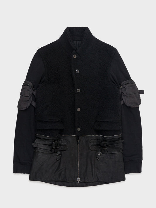 'The High Streets' Leather Hybrid Cargo Jacket