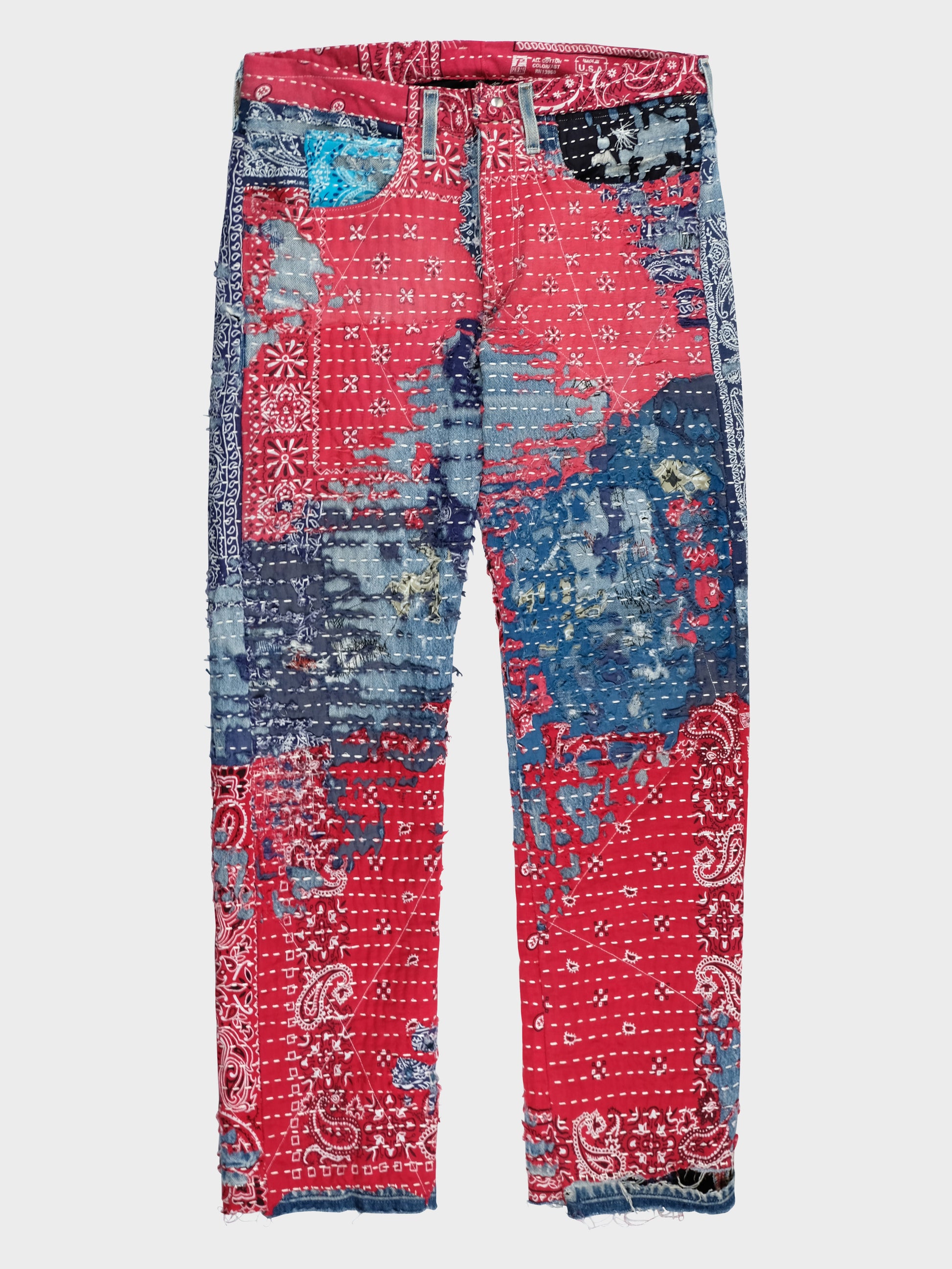 Boro Sashiko Bandana Jeans - Groupie