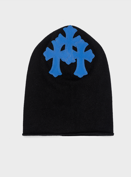 Buy Chrome Hearts Cashmere Leather Patch Beanie Online at Groupie