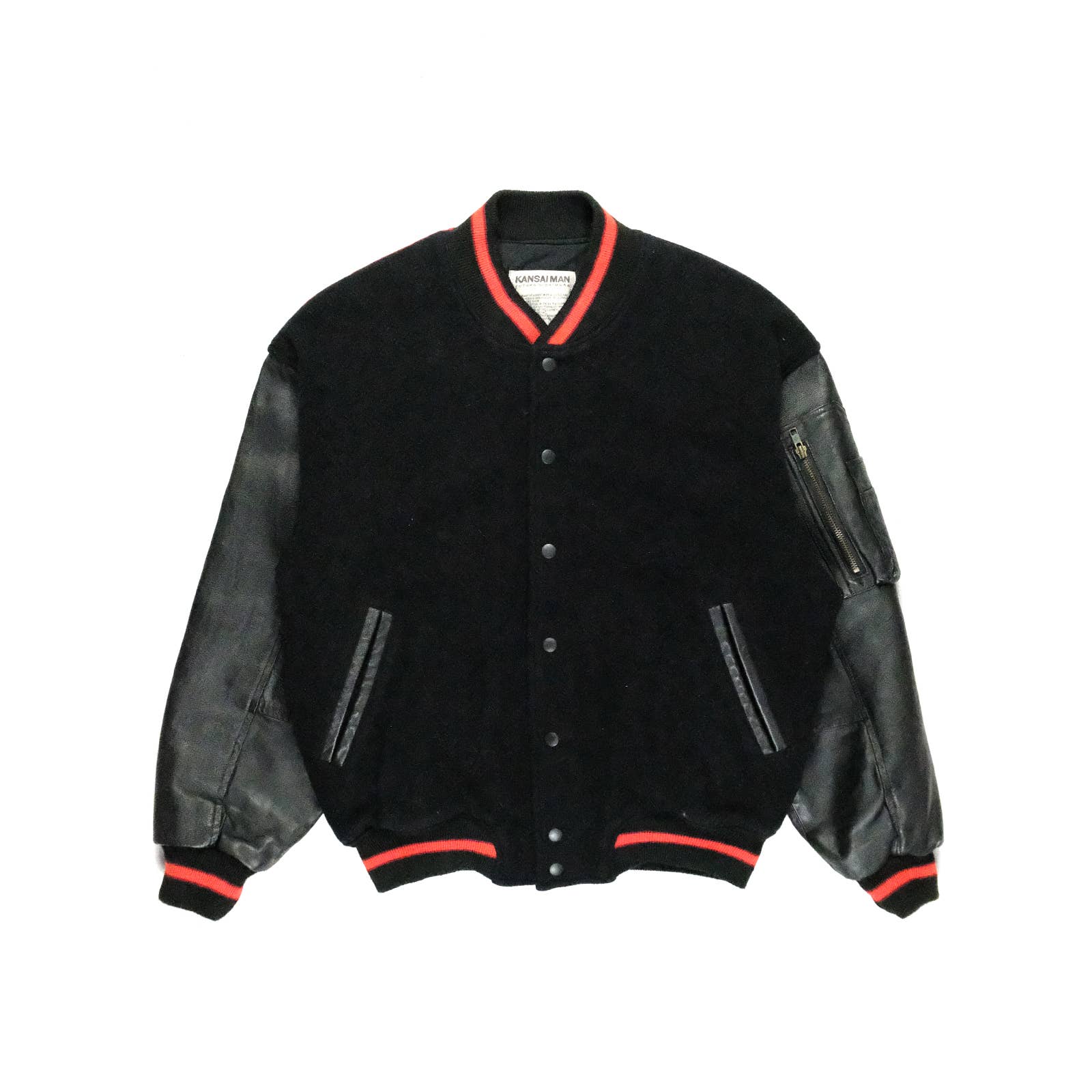 Leather Colorblock Varsity Jacket - Groupie